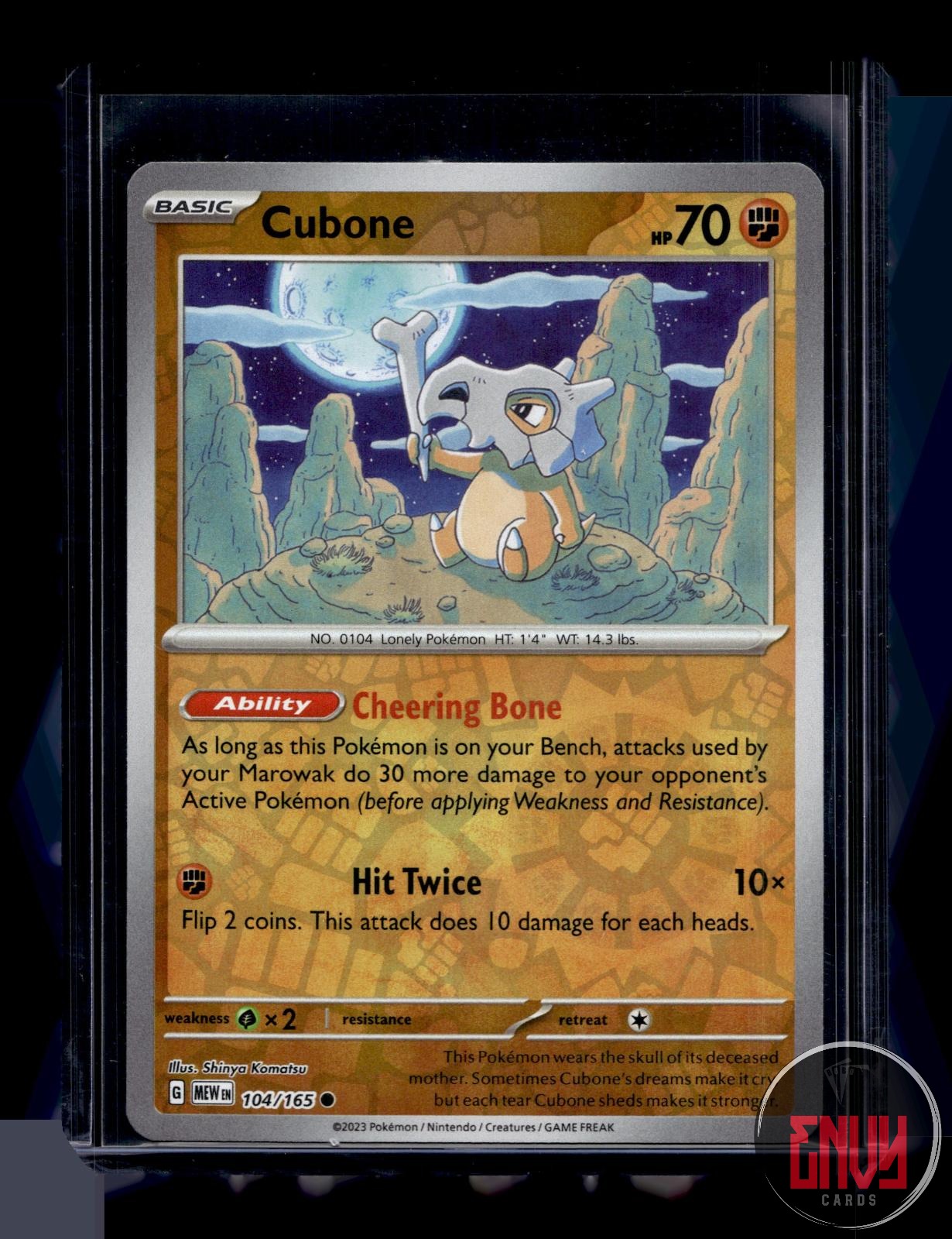 Cubone Near Mint 104/165 Common 151 Pokemon Reverse Holo
