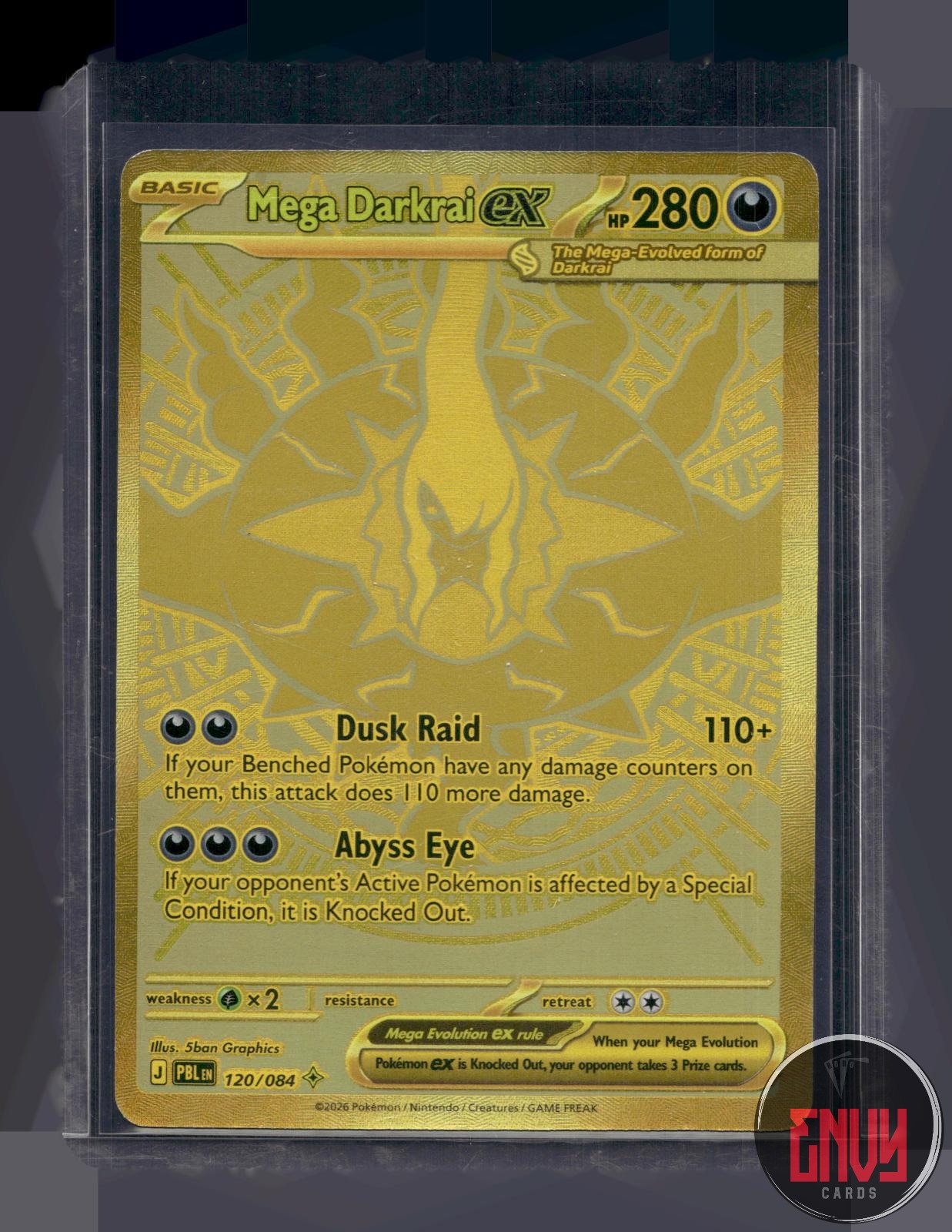 Mega Darkrai ex Lightly Played 120/084 Mega Hyper Rare Pitch Black Pokemon Holo