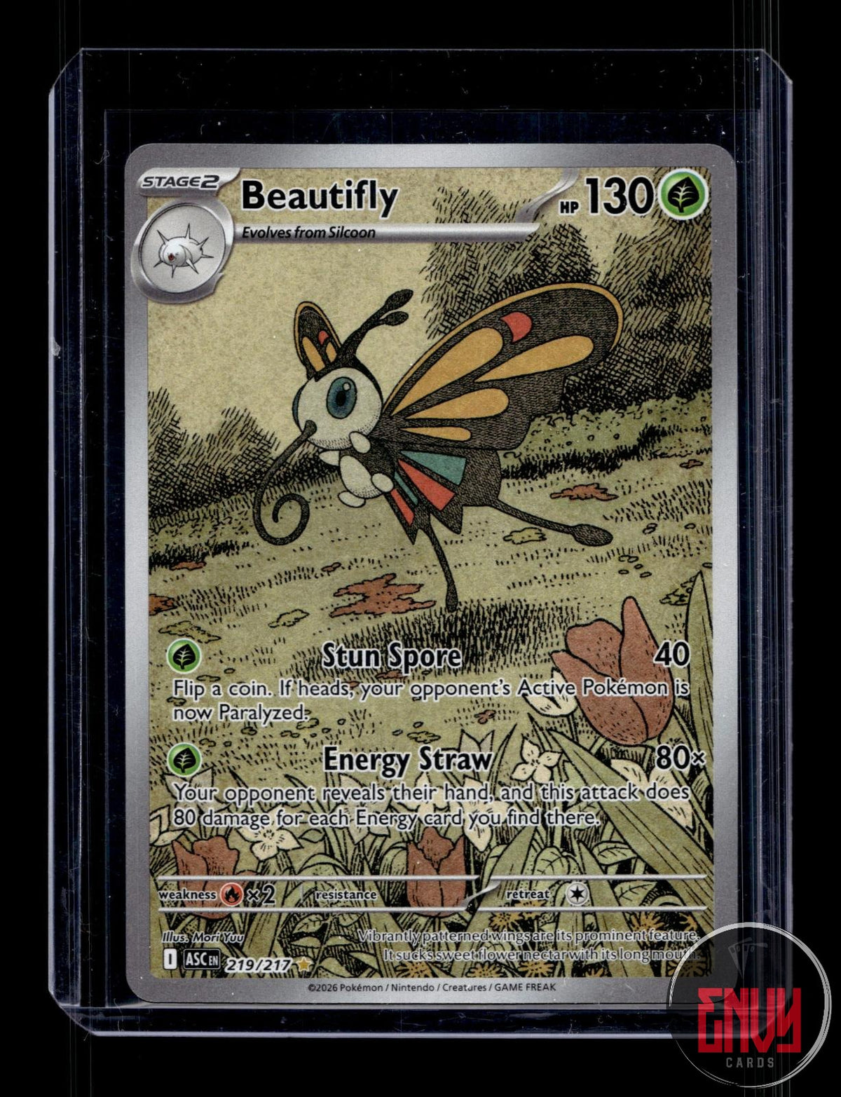Beautifly NM 219/217 IR Ascended Heroes Pokemon Holo