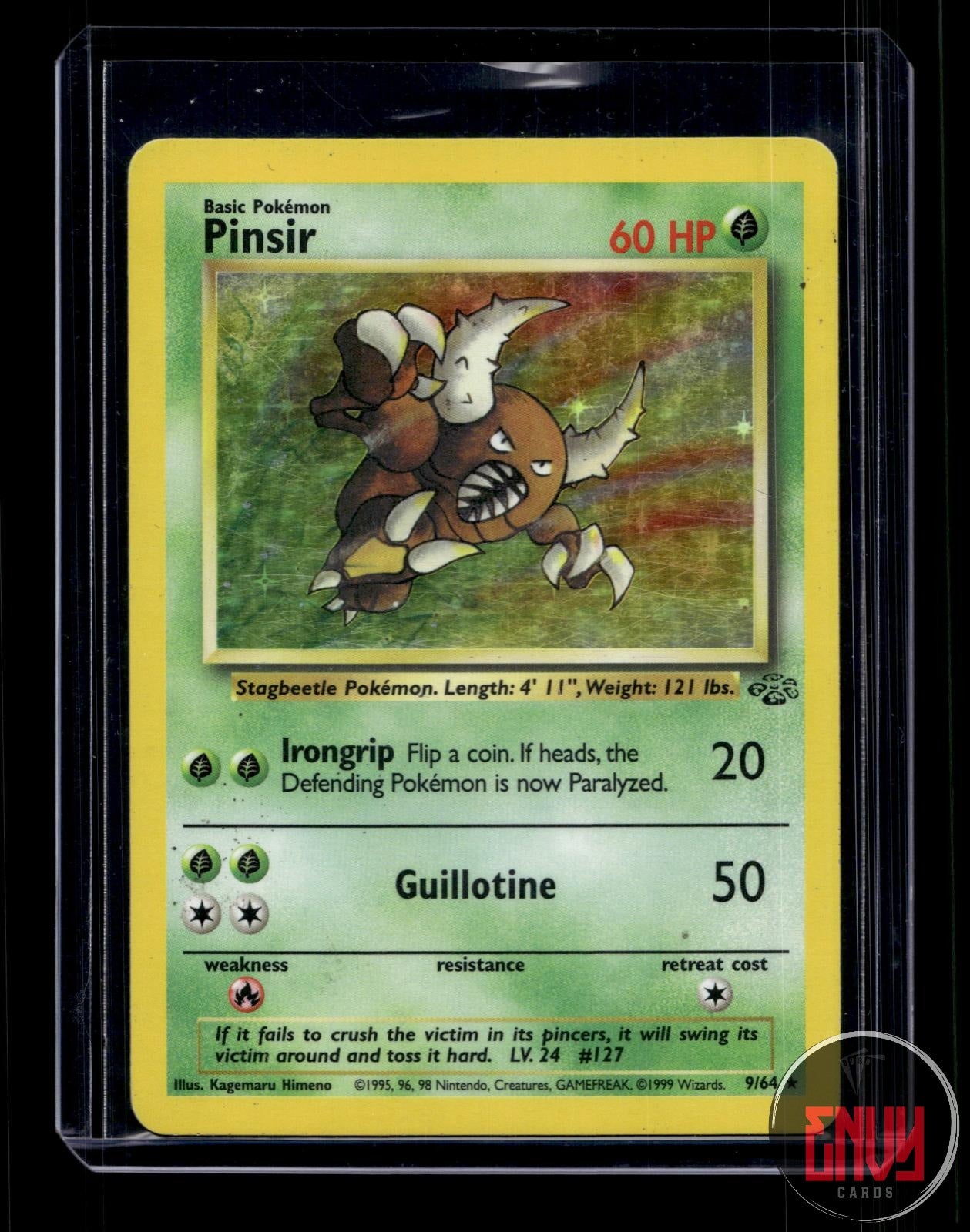 Pinsir Heavily Played 9/64 Rare Jungle Pokemon Unlimited Holo