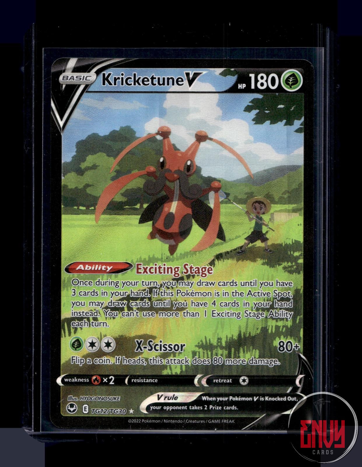 Kricketune V Near Mint TG12/TG30 V Rare Silver Tempest Trainer Gallery Pokemon