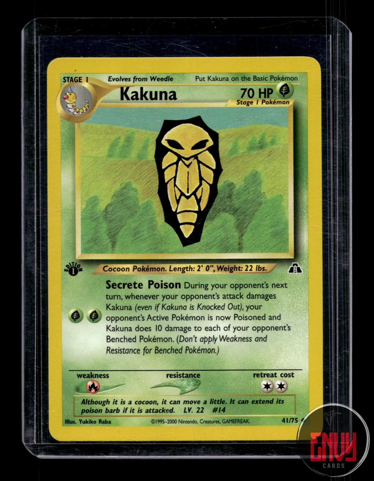 Kakuna Lightly Played 41/75 Uncommon Neo Discovery Pokemon 1st Edition