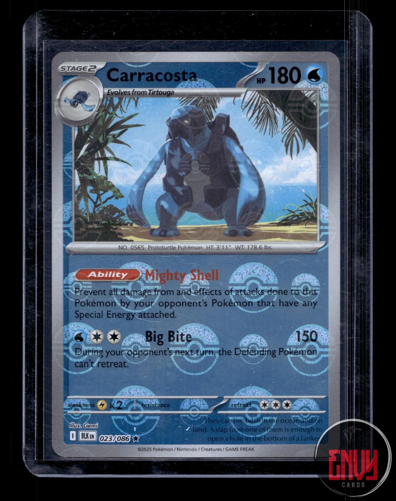 Carracosta (Poke Ball Pattern) Near Mint 023/086 Rare Black Bolt Pokemon Holo