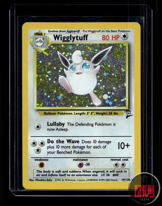Wigglytuff Moderately Played 19/130 Rare Base Set 2 Pokemon Holo