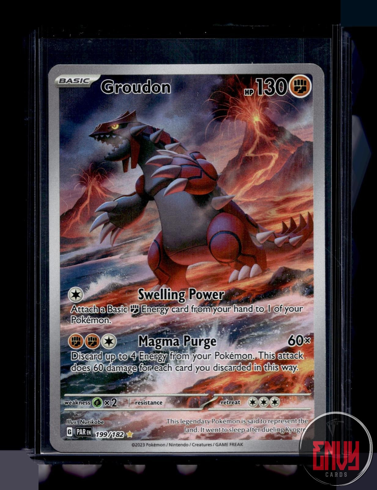 Groudon Near Mint 199/182 Illustration Rare Paradox Rift Pokemon Holo