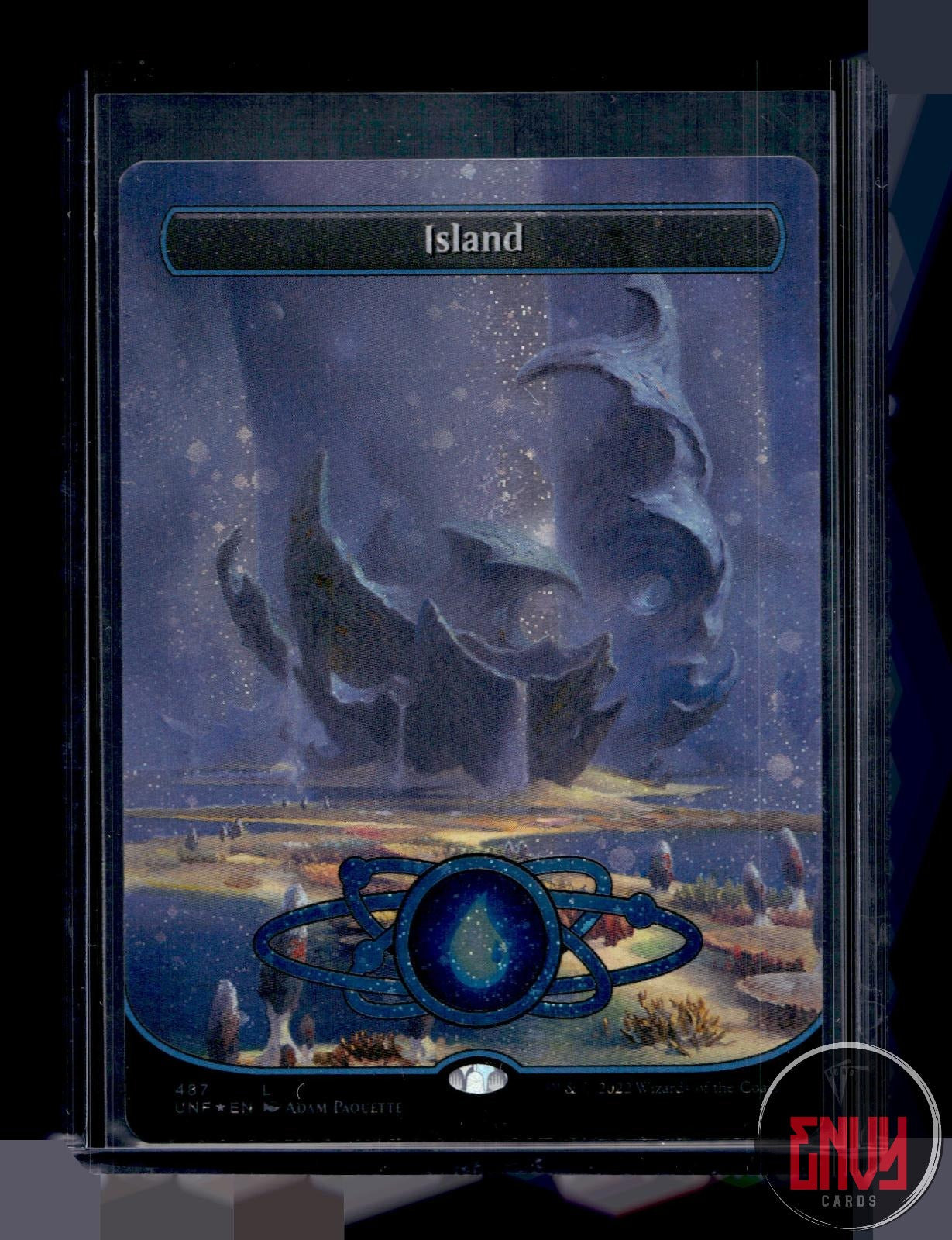 Island (487) (Borderless) (Galaxy Foil) NM 487 Unfinity Magic: The Gathering