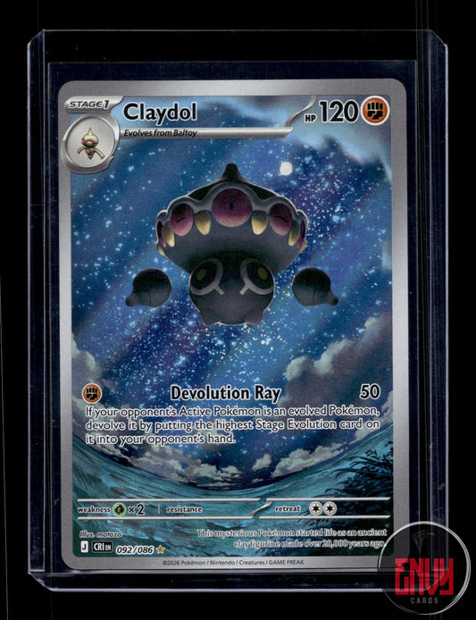 Claydol Near Mint 092/086 Shiny Rare ME04: Chaos Rising Pokemon