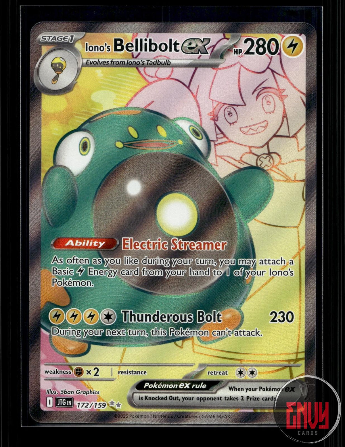 Iono's Bellibolt ex NM 172/159 UR Journey Together Pokemon Holo