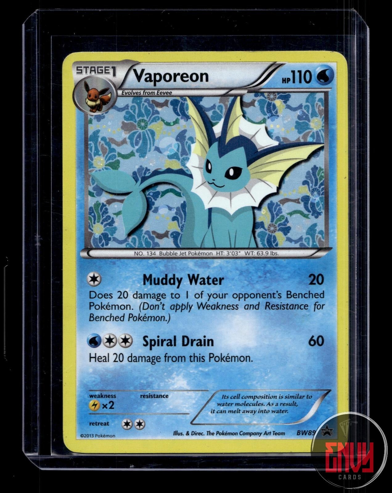 Vaporeon Lightly Played BW89 Promo Black And White Promo Pokemon