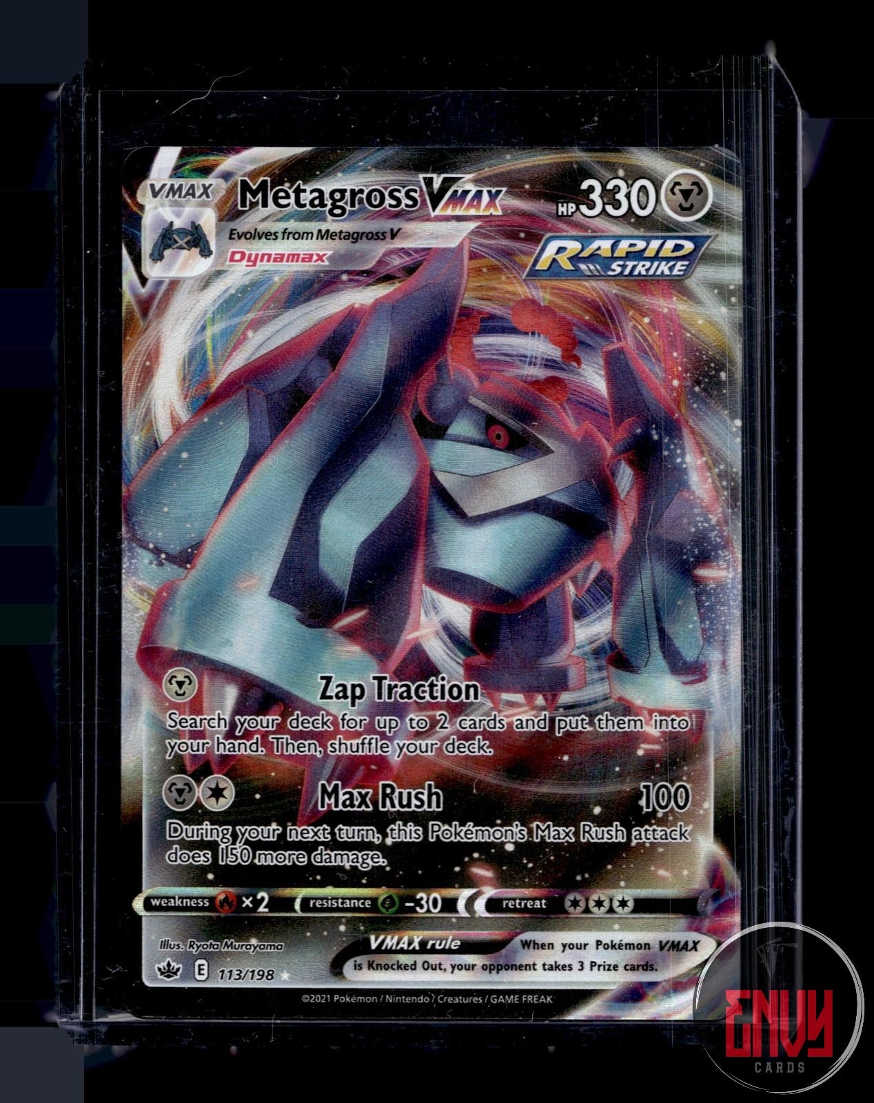 Metagross VMAX Near Mint 113/198 VMAX Rare Chilling Reign Pokemon Holo