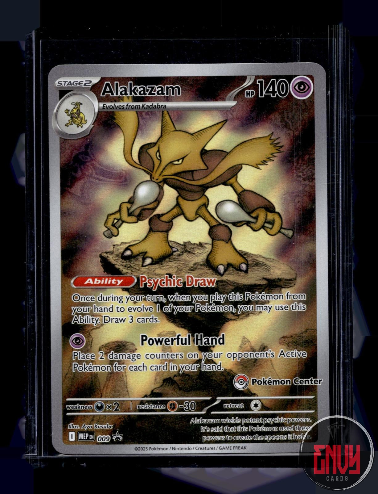 Alakazam (Pokemon Center Exclusive) NM 009 ME: Mega Evolution Promo Pokemon Holo