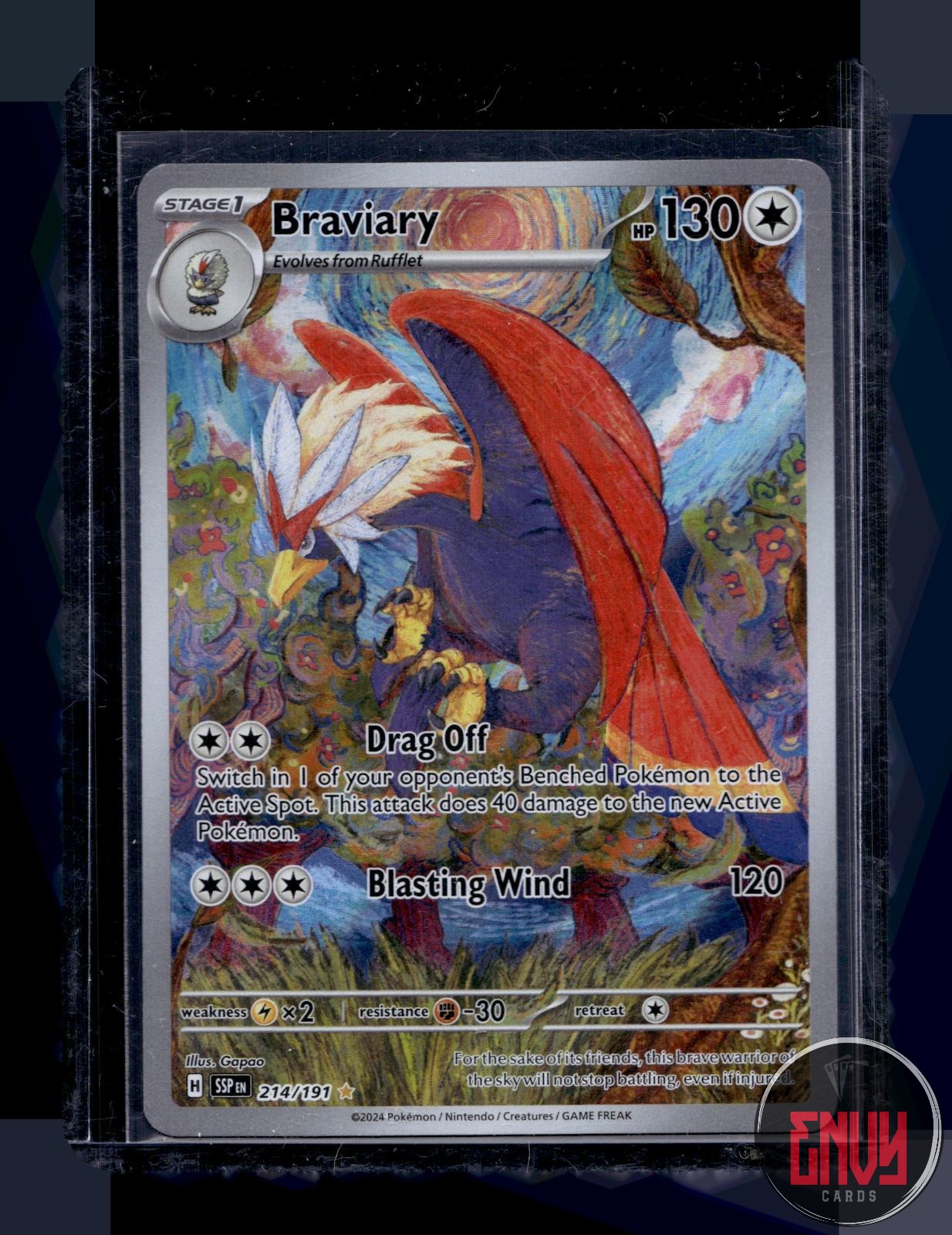 Braviary Near Mint 214/191 Illustration Rare Surging Sparks Pokemon
