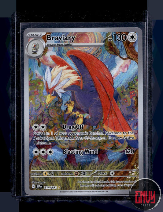 Braviary Near Mint 214/191 Illustration Rare Surging Sparks Pokemon