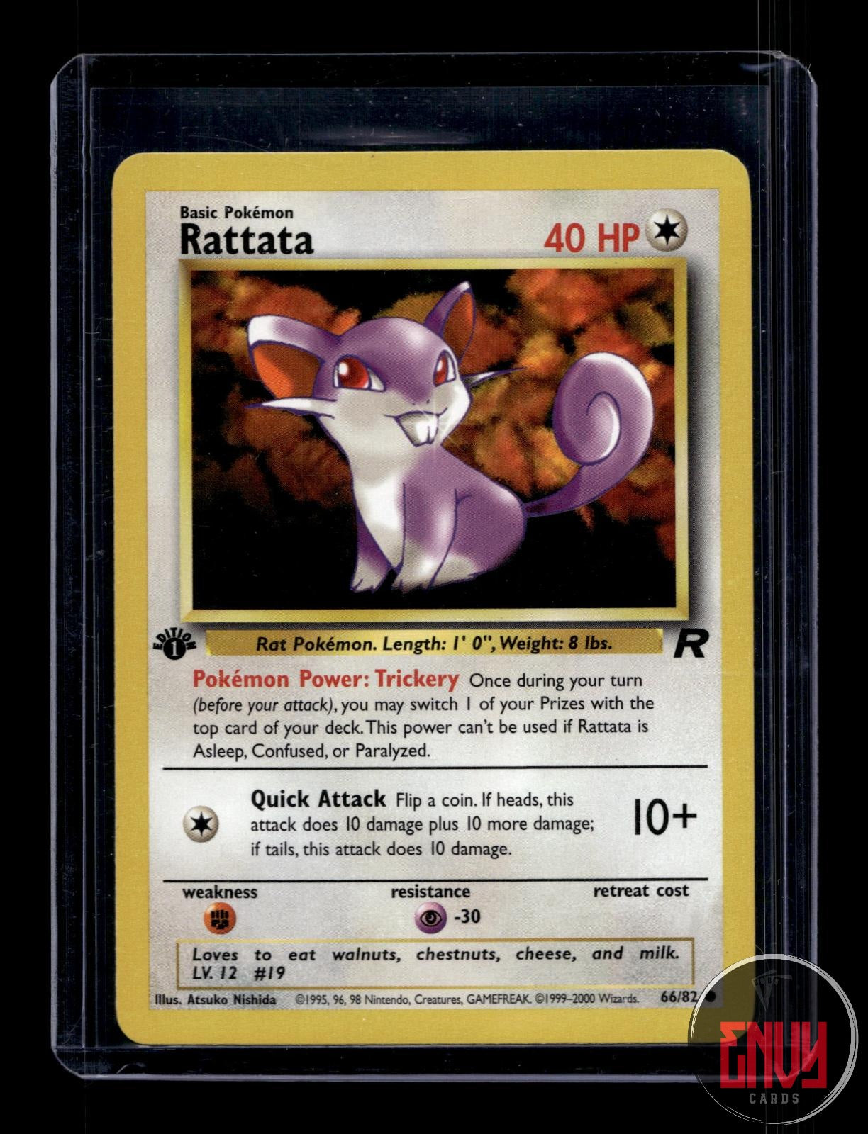Rattata Lightly Played 66/82 Common Team Rocket Pokemon 1st Edition