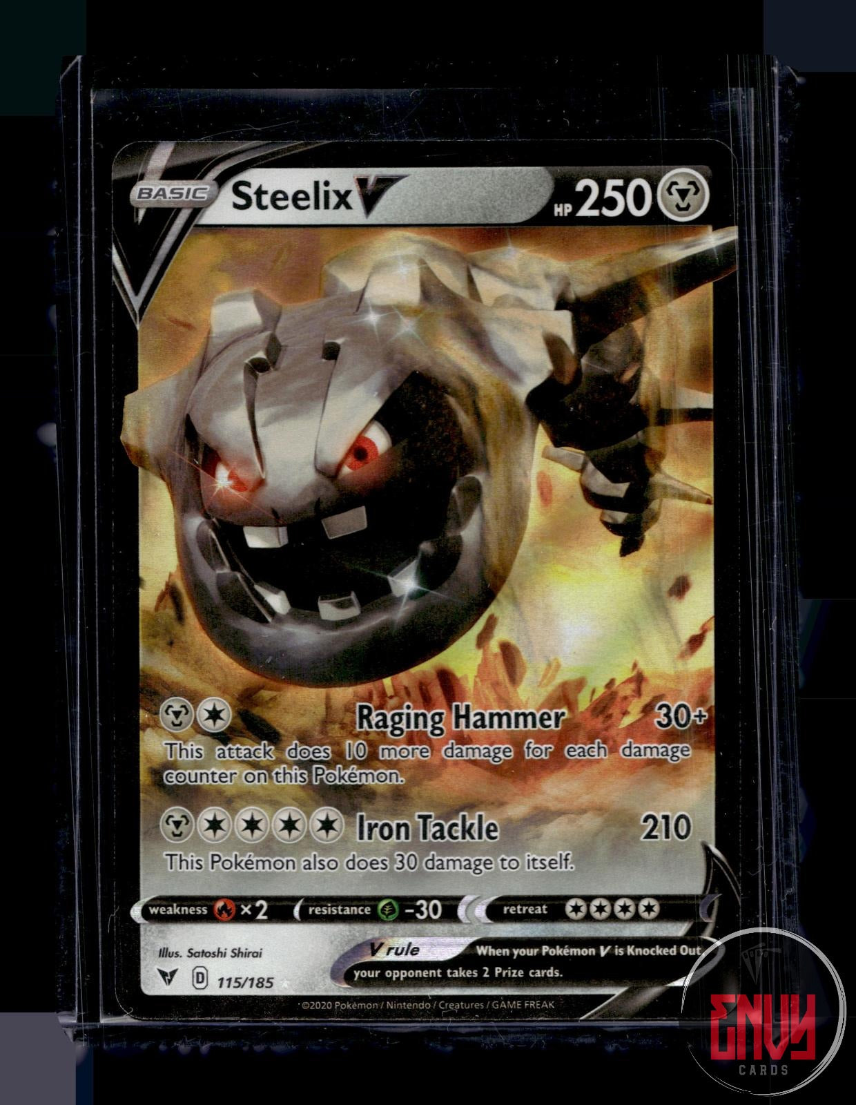 Steelix V Near Mint 115/185 V Rare Vivid Voltage Pokemon Holo