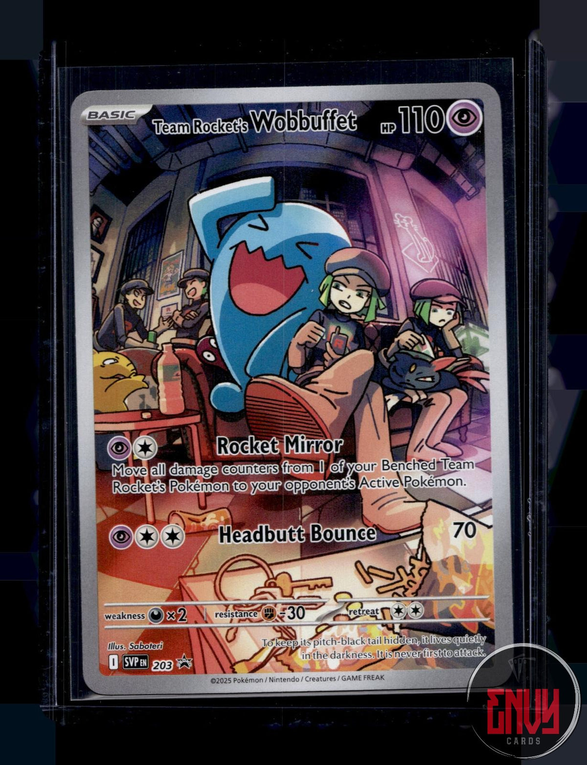 Team Rocket's Wobbuffet NM 203 P Scarlet & Violet Promo Pokemon Holo