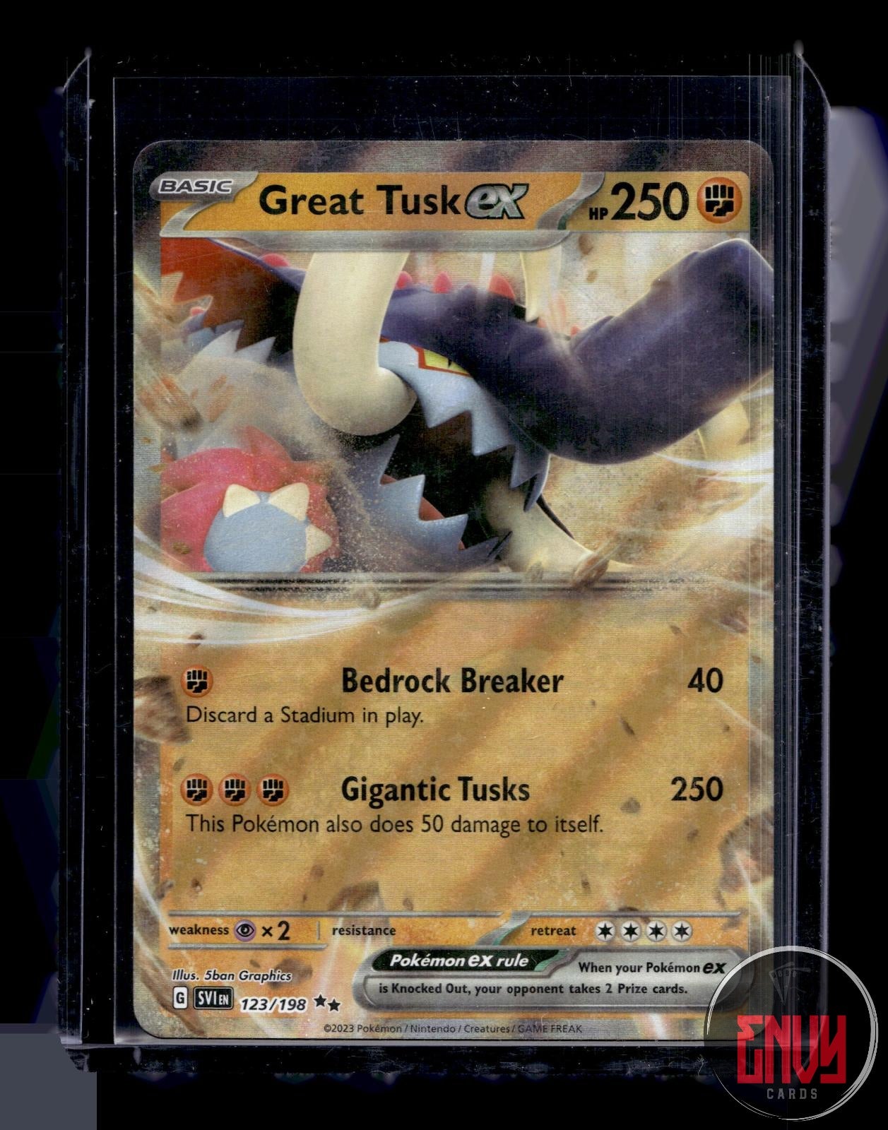Great Tusk ex Near Mint 123/198 Double Rare Scarlet & Violet Pokemon Holo