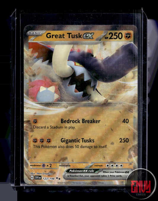 Great Tusk ex Near Mint 123/198 Double Rare Scarlet & Violet Pokemon Holo