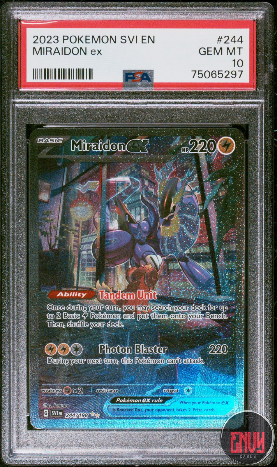 Miraidon EX 244 Special Illustration Rare Svi En-Scarlet & Violet Pokemon PSA 10