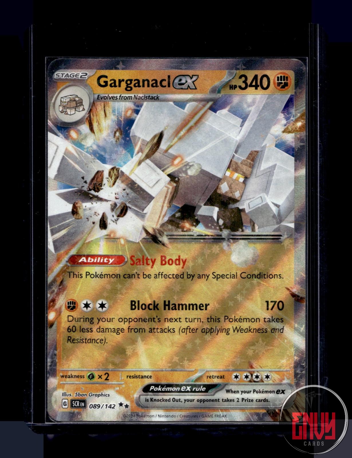 Garganacl ex Near Mint 89/142 Double Rare Stellar Crown Pokemon