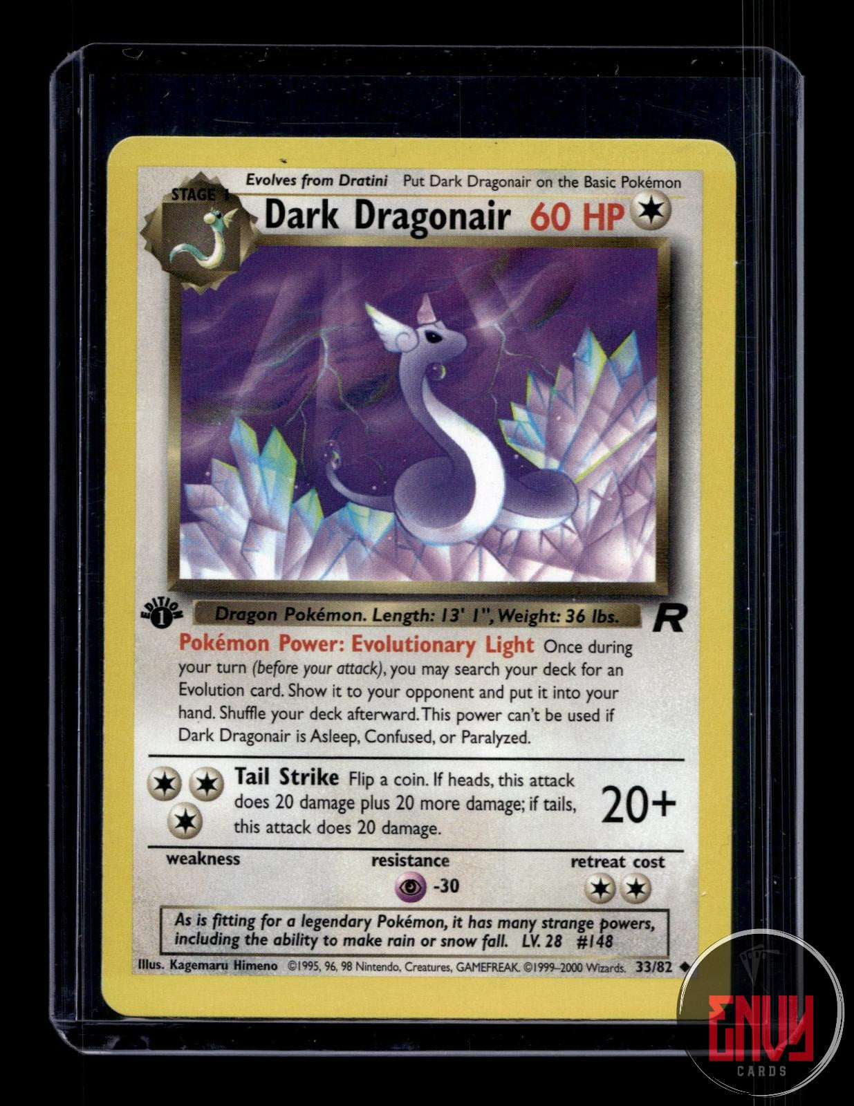 Dark Dragonair Lightly Played 33/82 Uncommon Team Rocket Pokemon 1st Edition