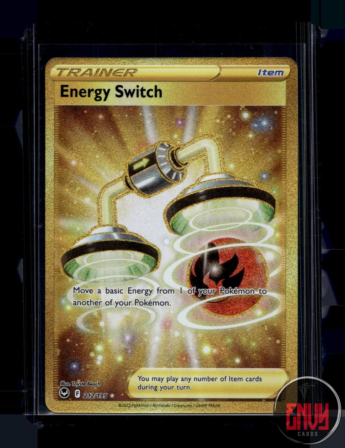 Energy Switch Near Mint 212/195 Secret Rare Silver Tempest Pokemon Holo