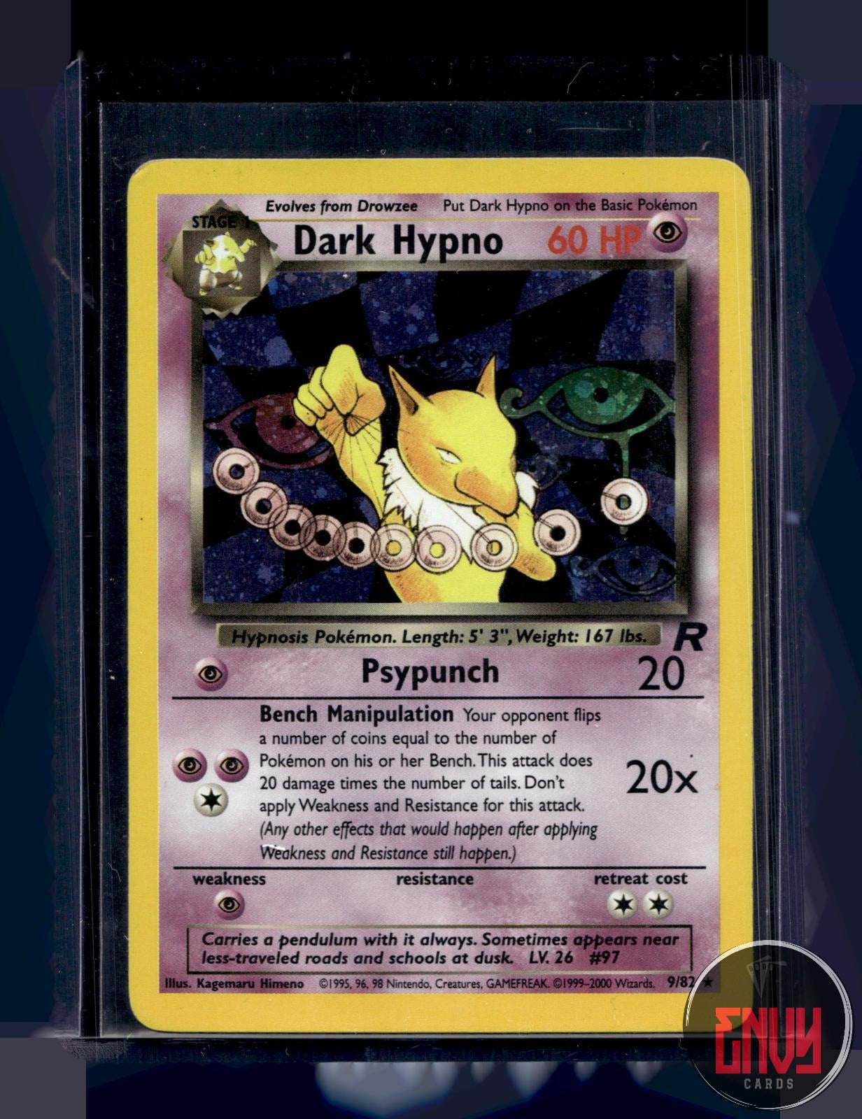 Dark Hypno Near Mint 9/82 Rare Team Rocket Pokemon Unlimited Holo