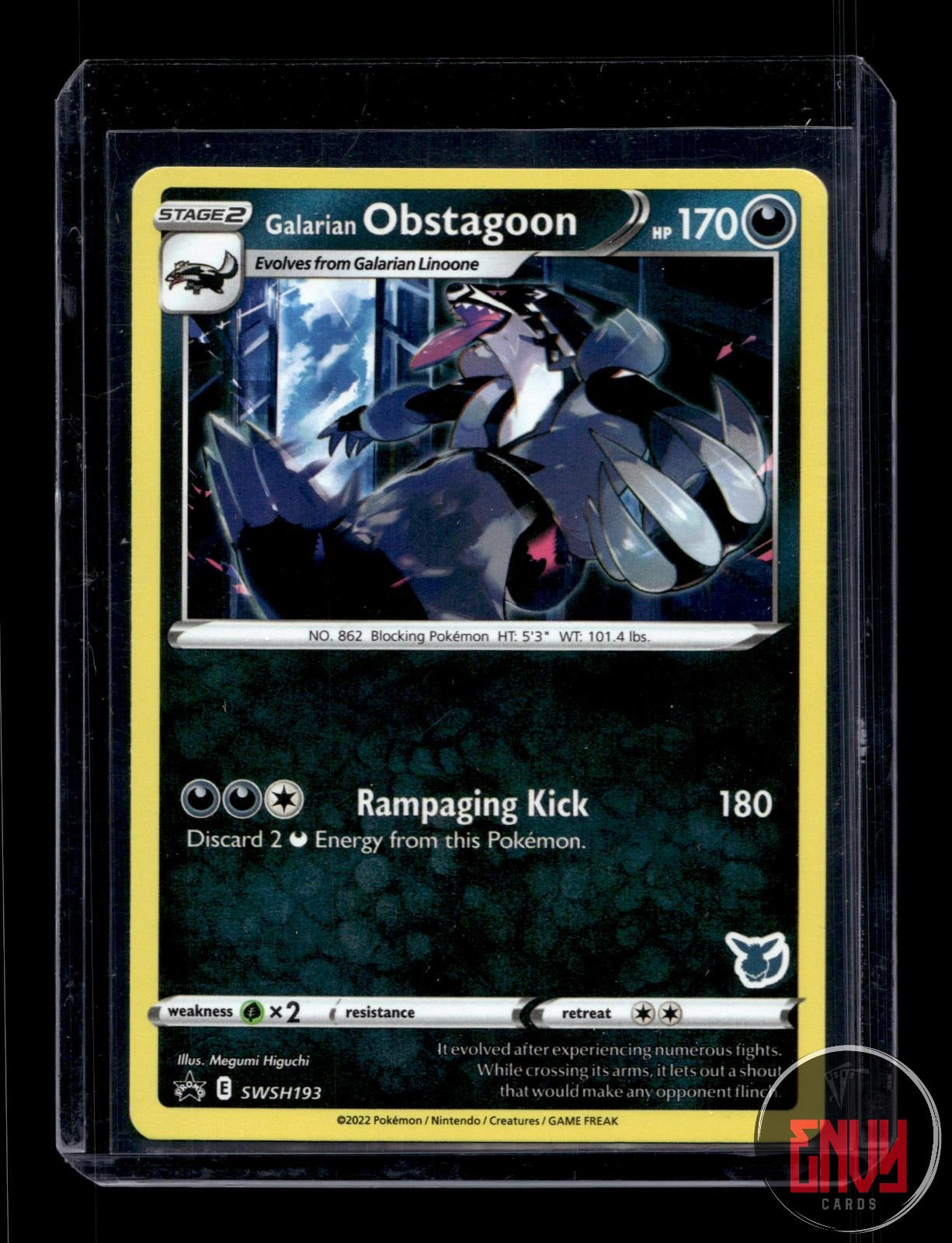 Galarian Obstagoon (Eevee Stamped) NM SWSH193 Promo Battle Academy 2022 Pokemon