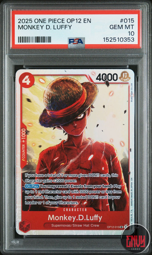 Monkey D. Luffy 015 One Piece Op12-legacy Of The Master One Piece PSA 10