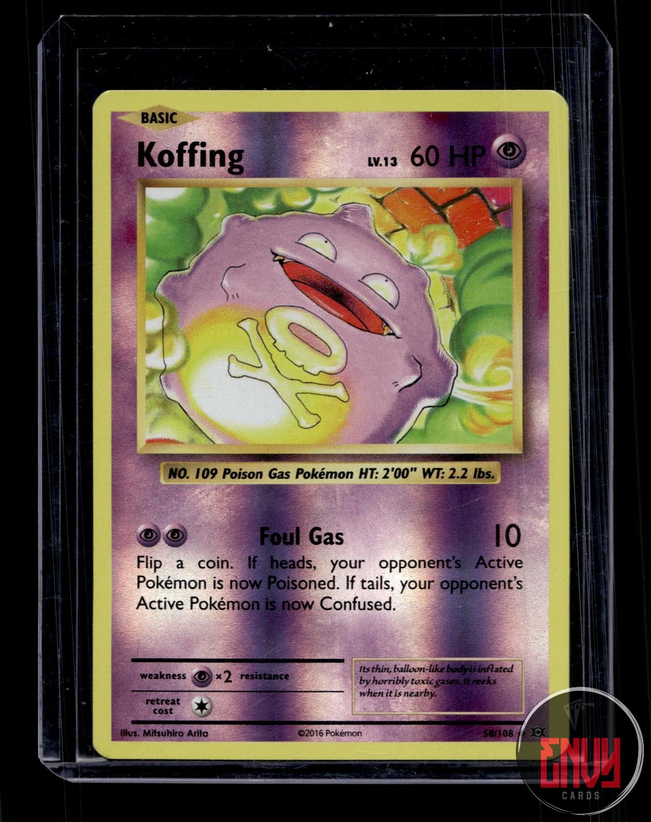 Koffing Near Mint 50/108 Uncommon Evolutions Pokemon Reverse Holo
