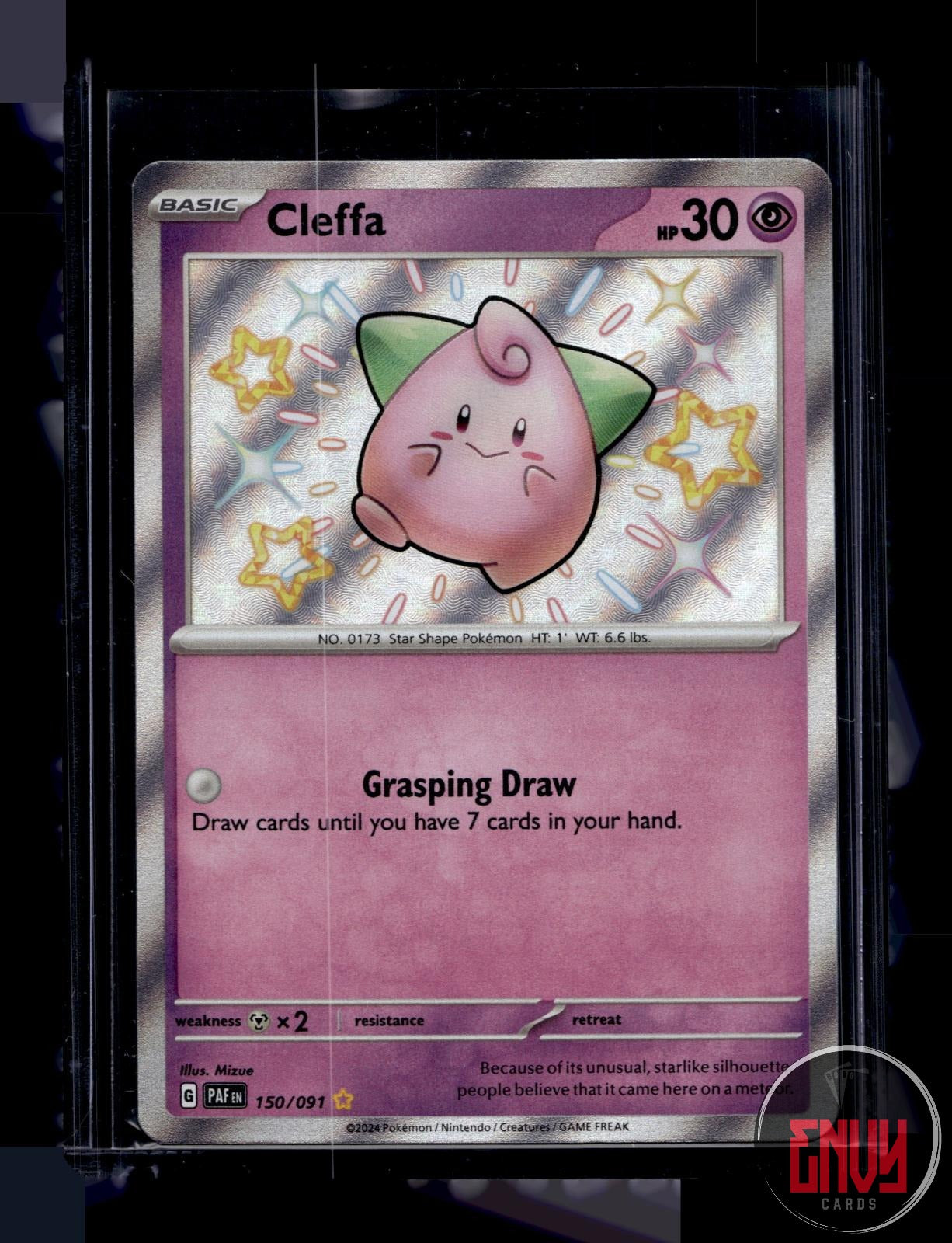 Cleffa Near Mint 150/091 Shiny Rare Paldean Fates Pokemon Holo
