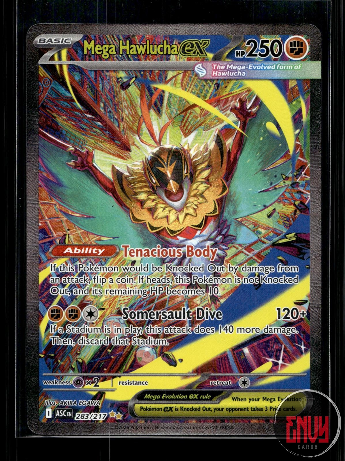 Mega Hawlucha ex NM 283/217 SIR Ascended Heroes Pokemon Holo