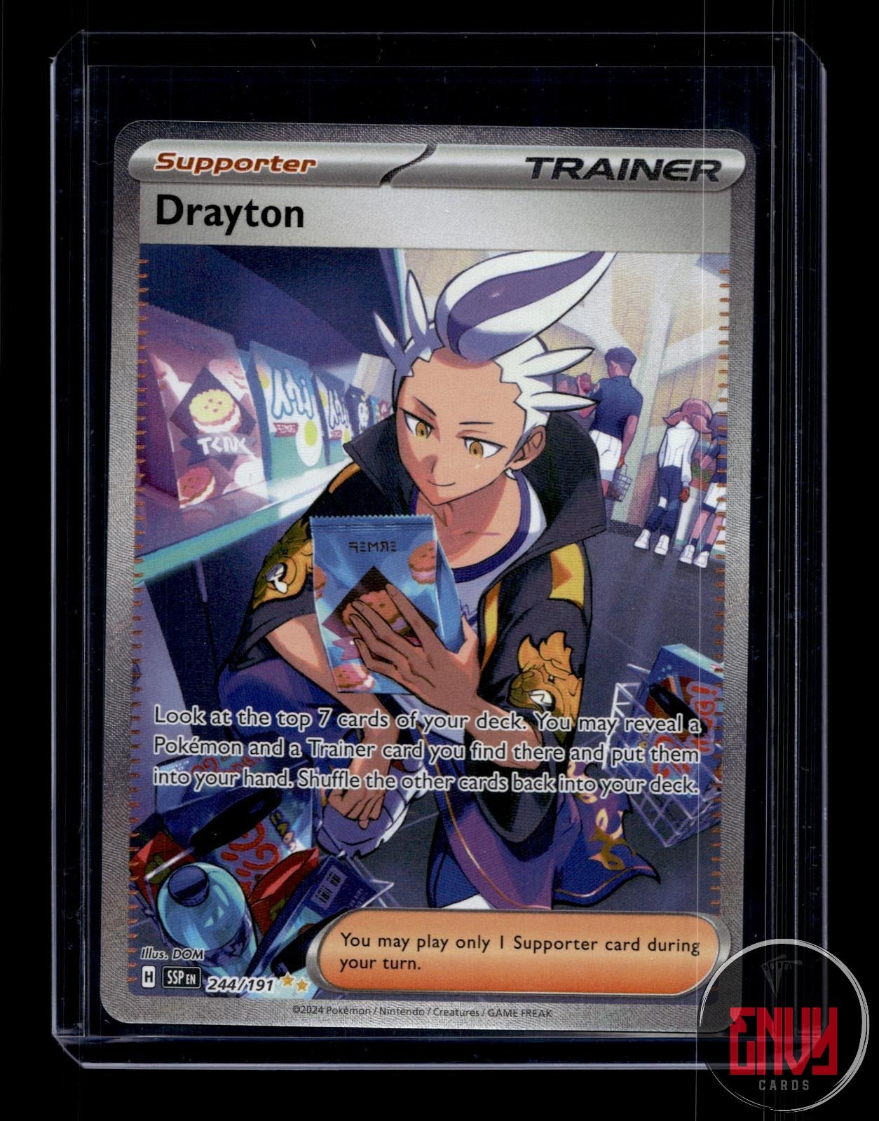 Drayton Near Mint 244/191 Special Illustration Rare Surging Sparks Pokemon Holo