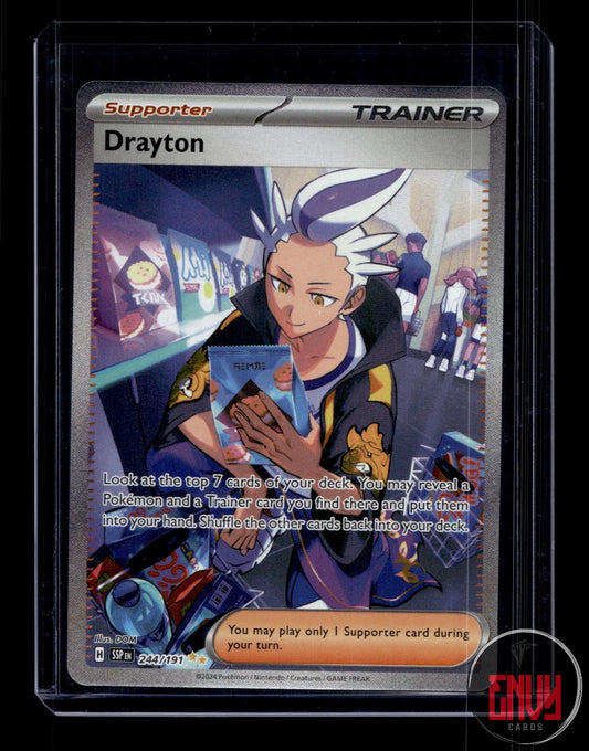 Drayton Near Mint 244/191 Special Illustration Rare Surging Sparks Pokemon Holo