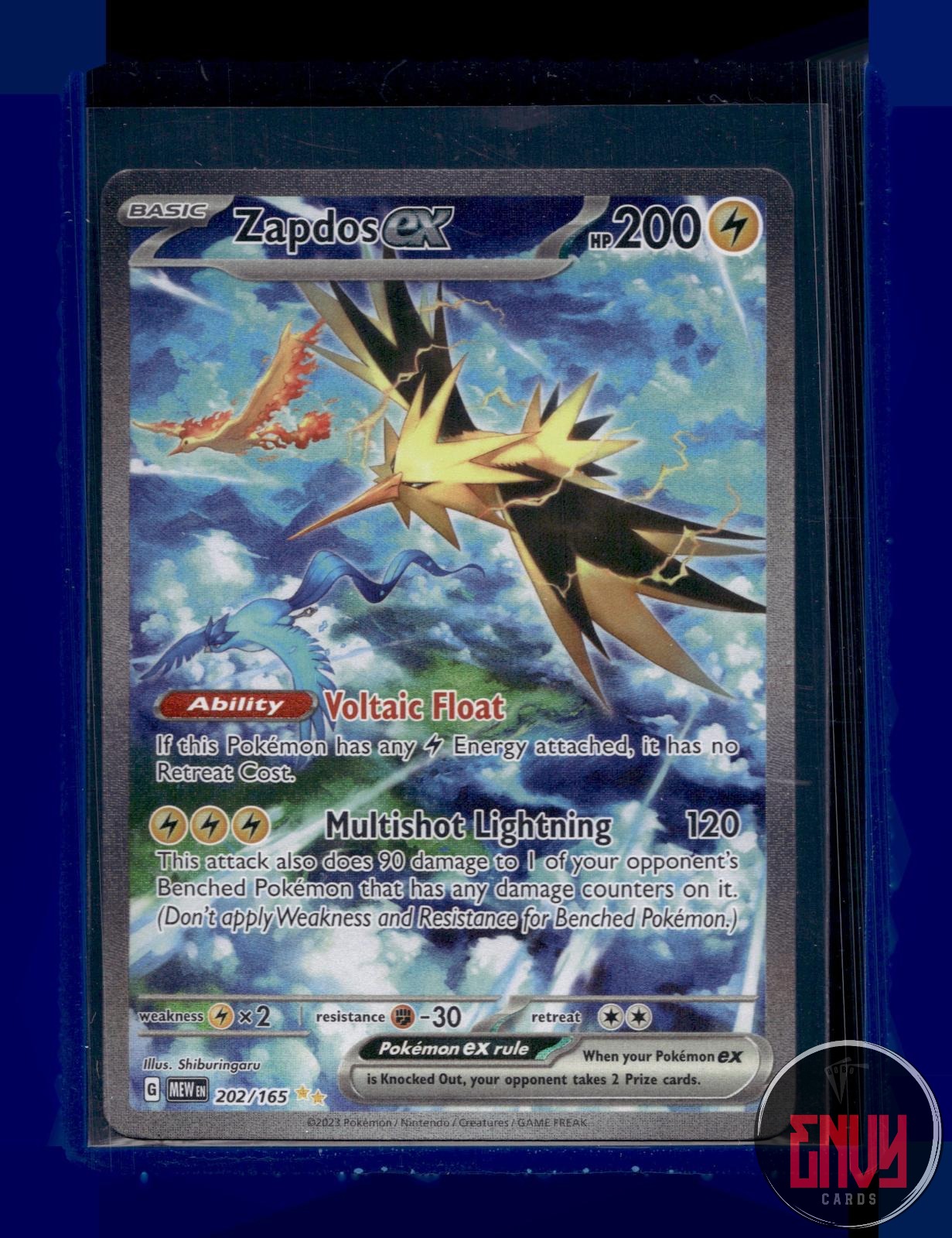Zapdos ex Near Mint 202/165 Special Illustration Rare 151 Pokemon Holo
