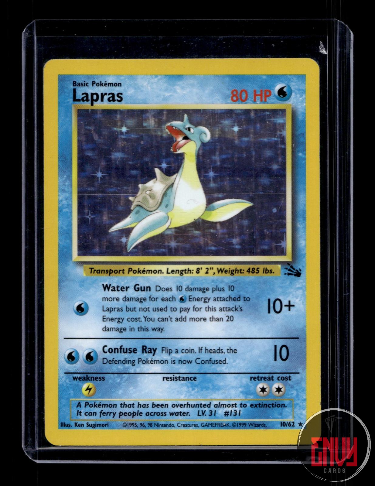 Lapras Lightly Played 10/62 Rare Fossil Pokemon Unlimited Holo