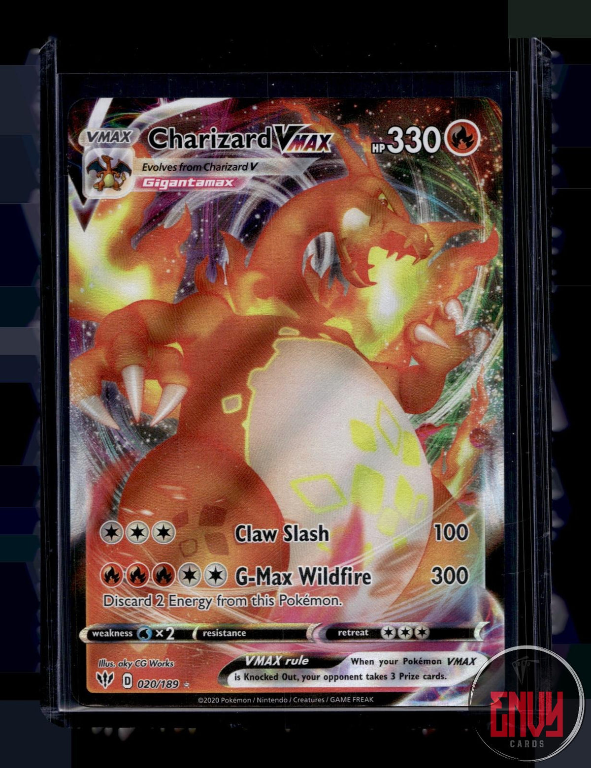 Charizard VMAX Near Mint 020/189 VMAX Rare Darkness Ablaze Pokemon Holo