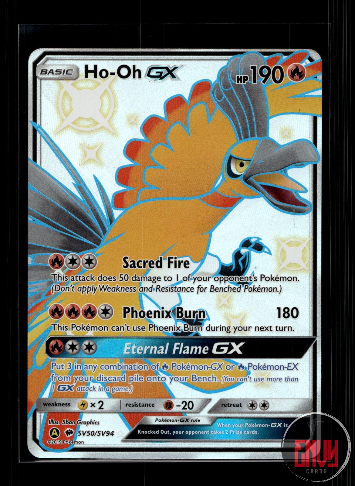 Ho-Oh GX NM SV50/SV94 Shiny GX Rare Hidden Fates Shiny Vault Pokemon Holo