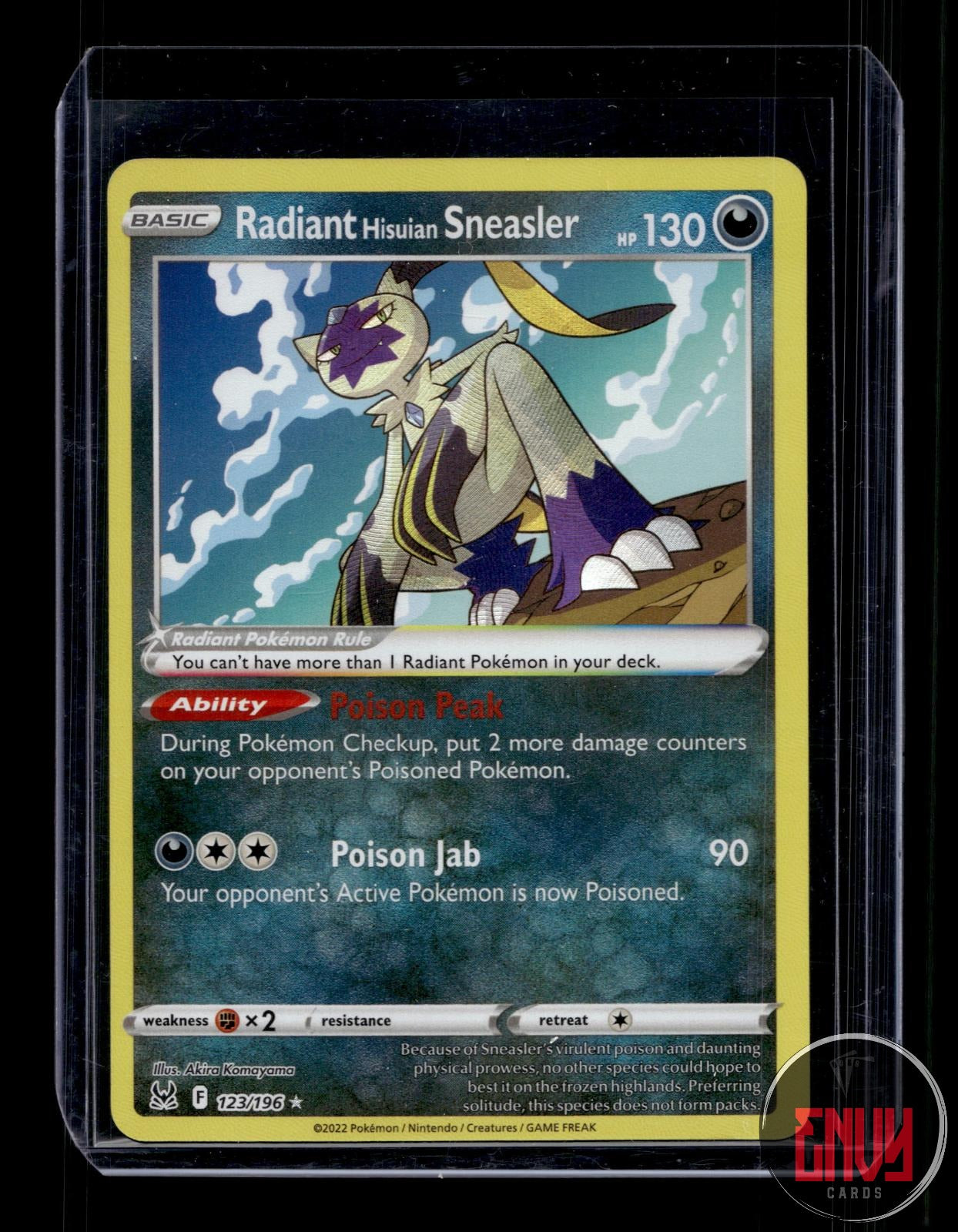 Radiant Hisuian Sneasler Near Mint 123/196 Radiant Rare Lost Origin Pokemon Holo
