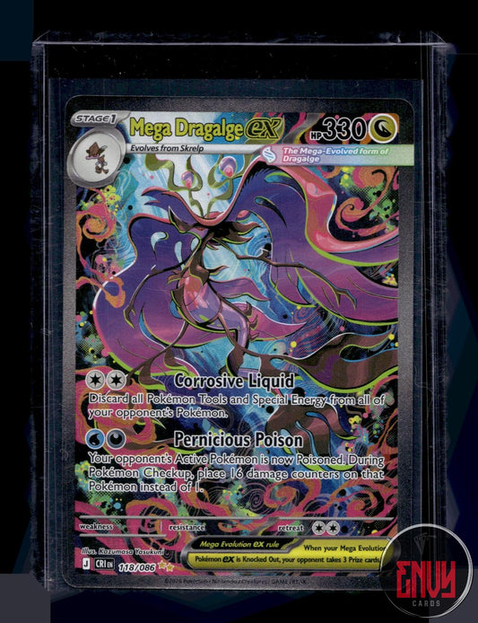 Mega Dragalge ex NM 118/086 Special Illustration Rare Chaos Rising Pokemon Holo