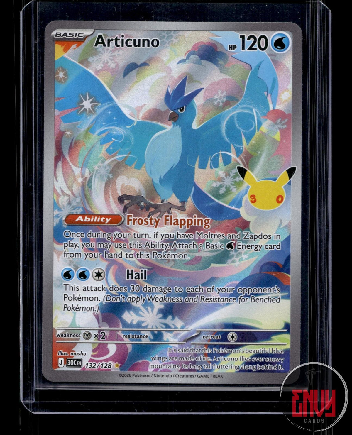 Articuno NM 132/128 IR ME: 30th Celebration Pokemon Holo