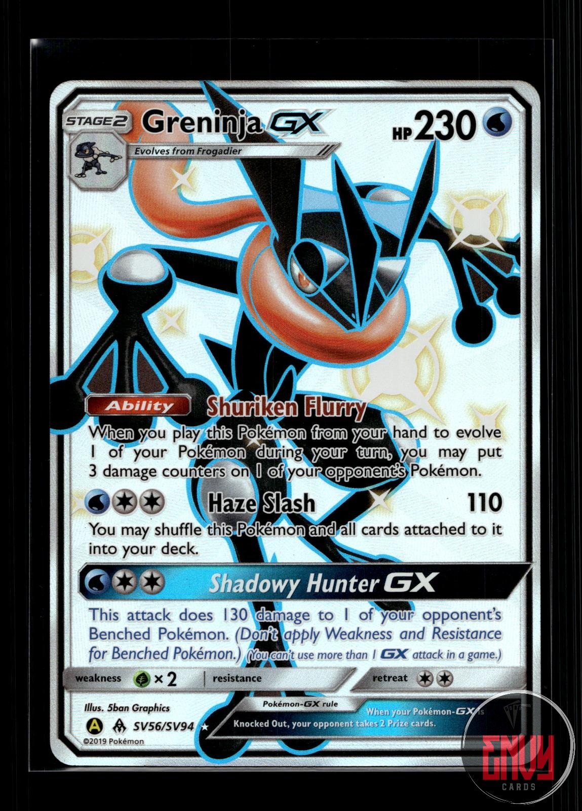 Greninja GX NM SV56/SV94 Shiny GX Rare Hidden Fates Shiny Vault Pokemon Holo