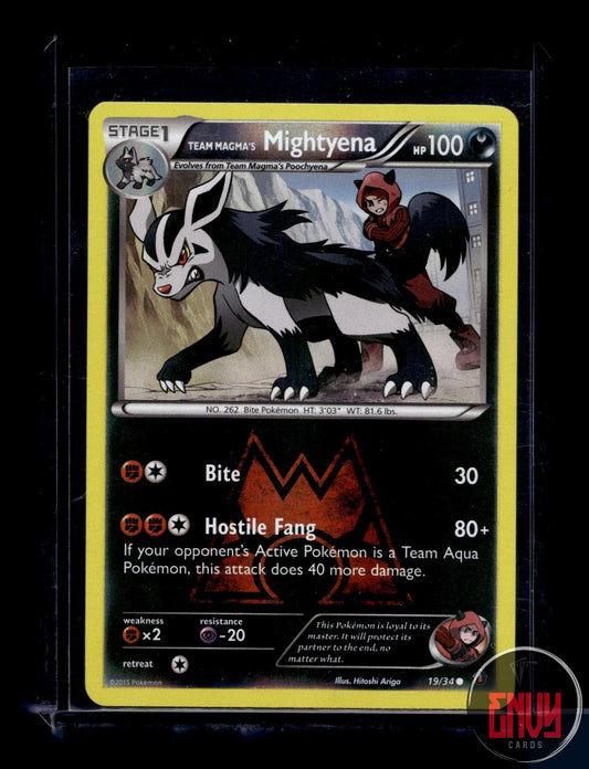 Team Magma's Mightyena LP 19/34 Common Double Crisis Pokemon Reverse Holo