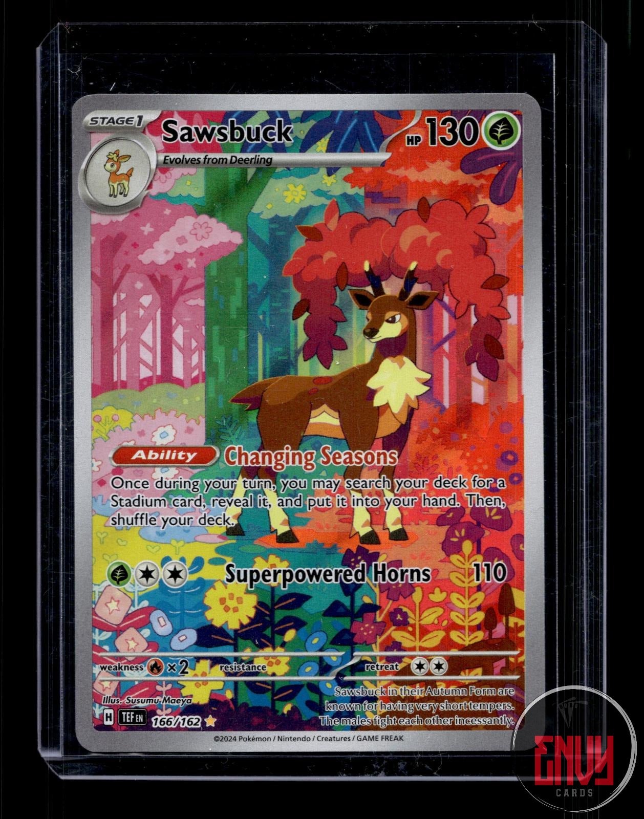 Sawsbuck Near Mint 166/162 Illustration Rare Temporal Forces Pokemon Holo
