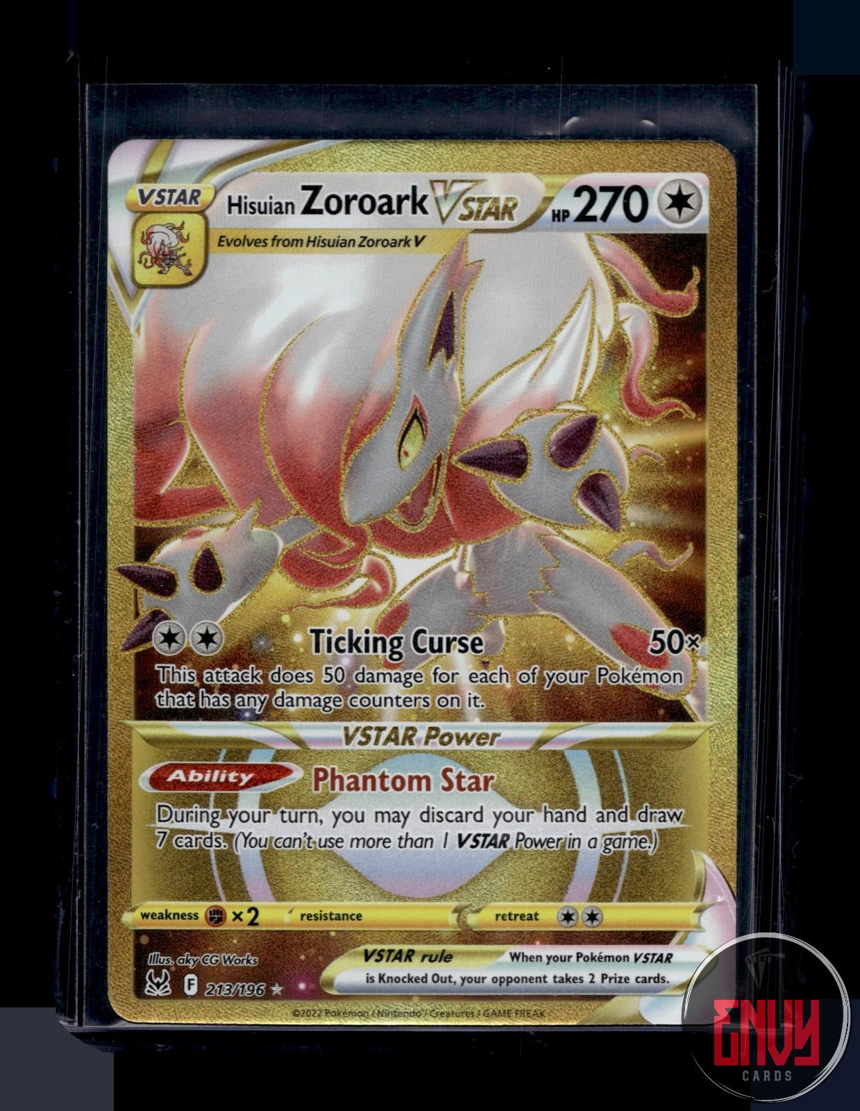 Hisuian Zoroark VSTAR Lightly Played 213/196 Secret Rare Lost Origin Pokemon