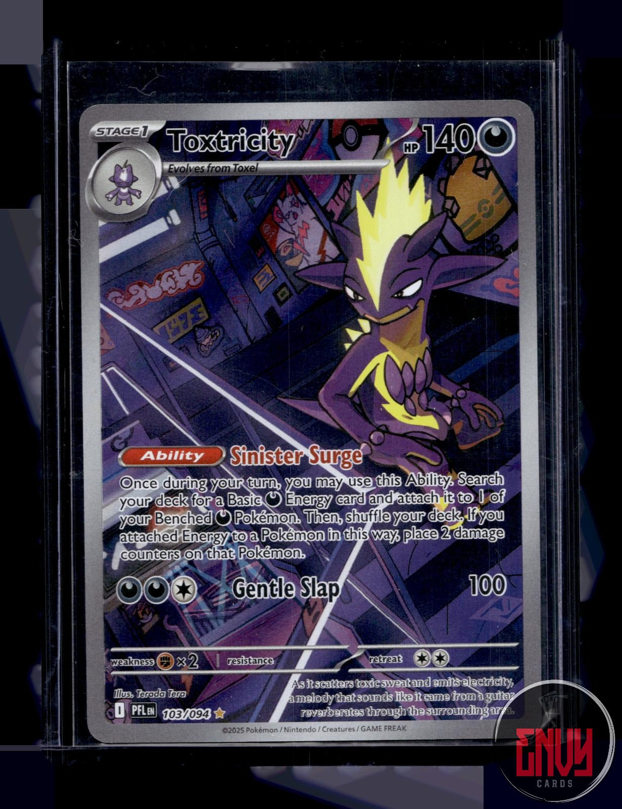 Toxtricity Near Mint 103/094 Illustration Rare Phantasmal Flames Pokemon Holo