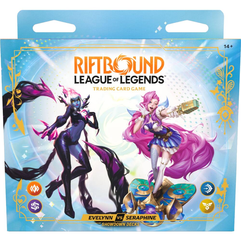 Riftbound TCG: Set 05- Radiance- Showdown Deck Display- Evelynn vs Seraphine
