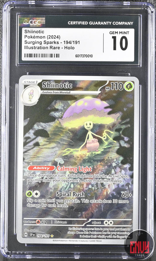 Shiinotic 194/191 Illustration Rare Holo Surging Sparks Pokemon CGC 10 Gem Mint