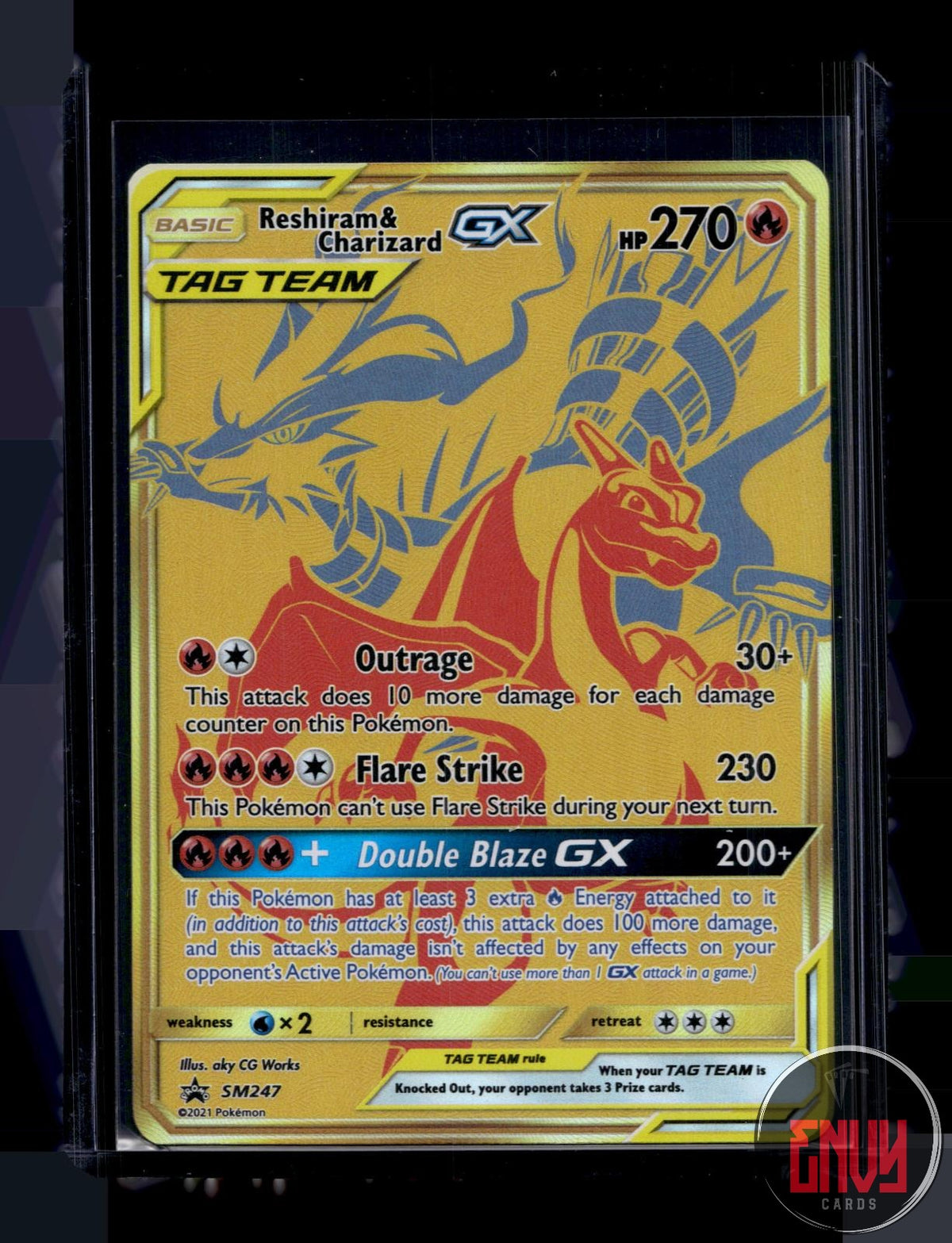 Reshiram & Charizard GX - Near Mint SM247 Promo Sun & Moon Promo Pokemon Holo