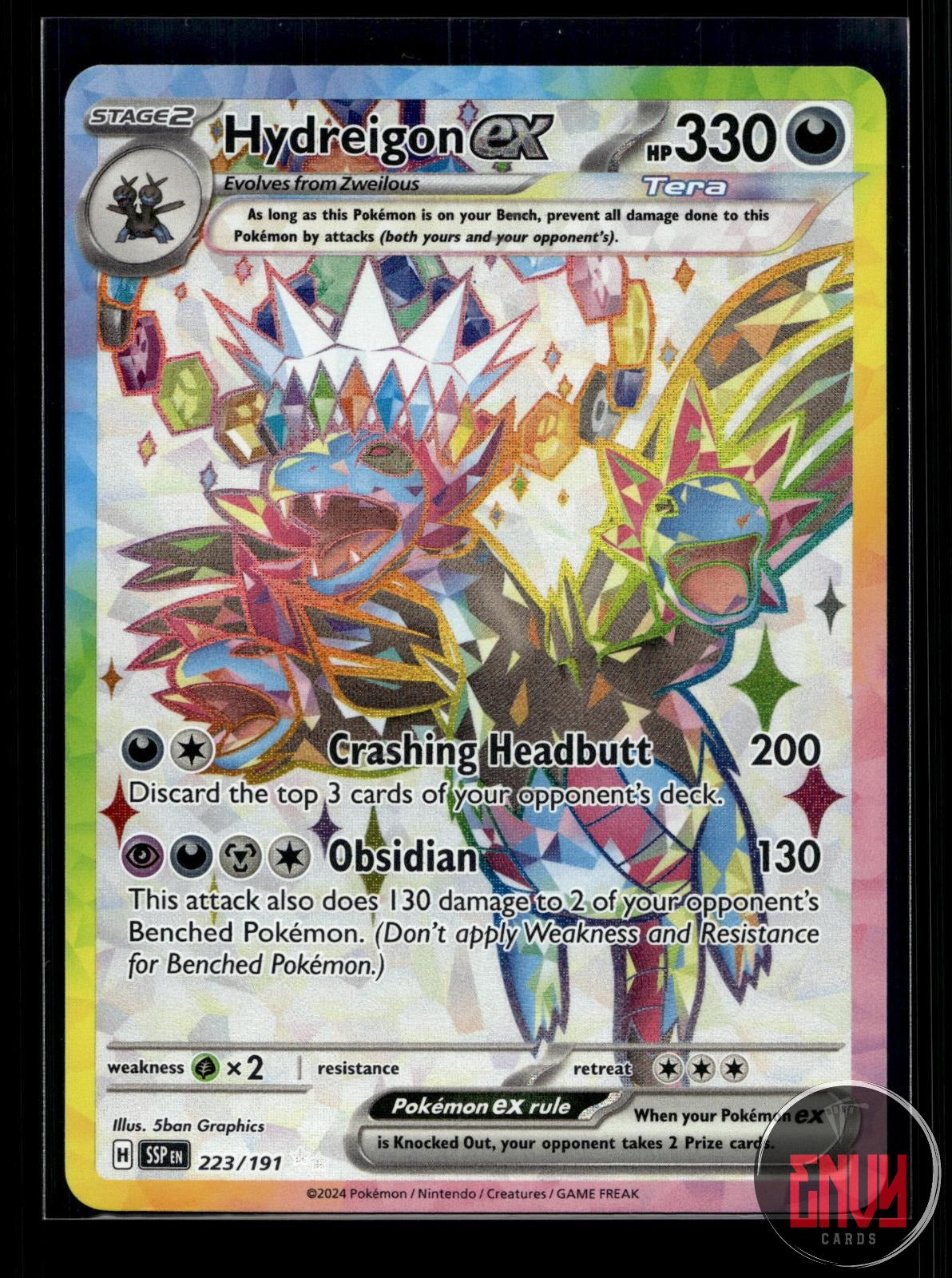 Hydreigon ex NM 223/191 UR Surging Sparks Pokemon Holo